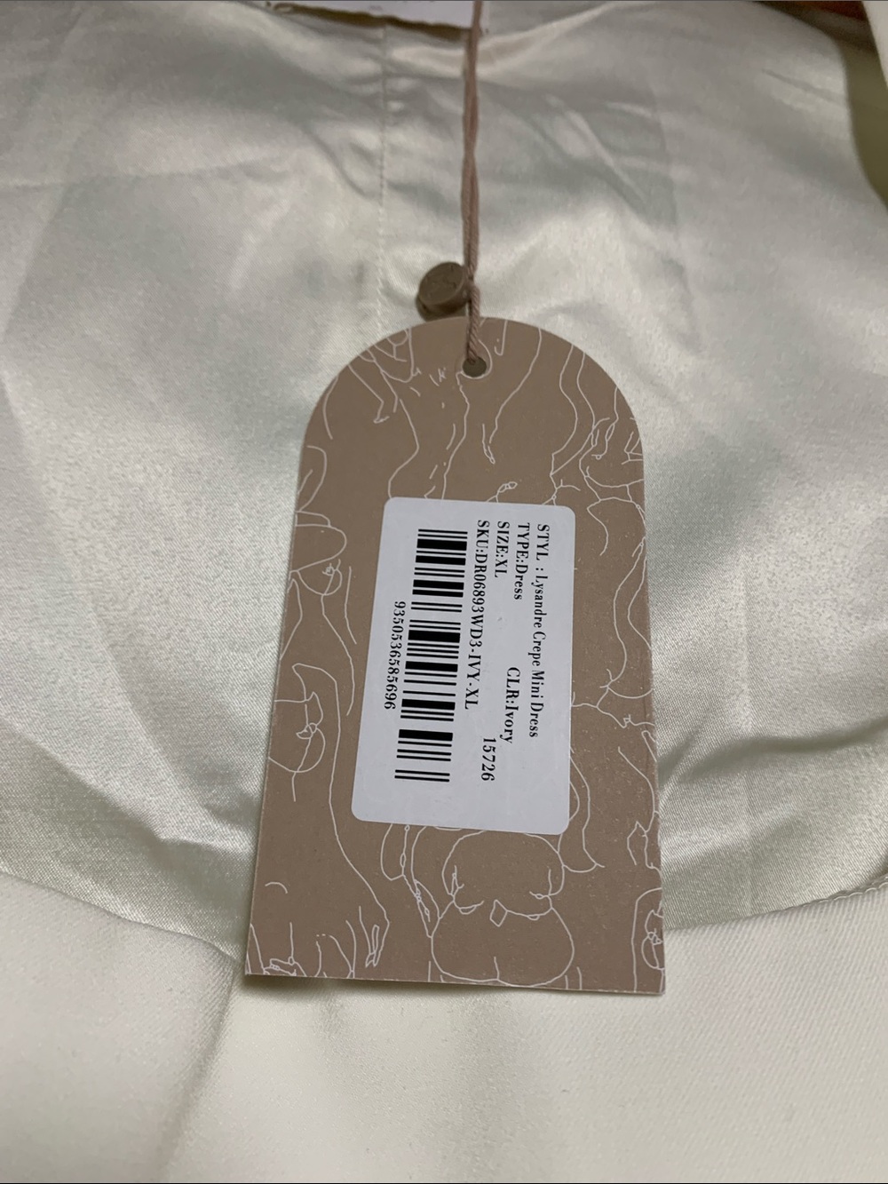 NEW Meshki Lysandre Mini Crepe Cream Dress XL - Picture 4 of 8